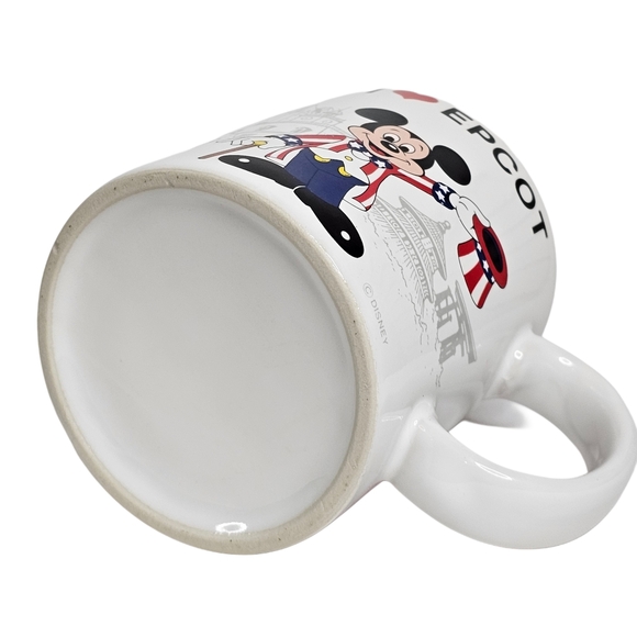 Disney USA Flag Mickey Mouse I Love Epcot Center World Showcase Coffee Mug Cup - Picture 7 of 7